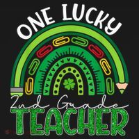 One Lucky 2nd Grade Teacher St Patricks Day Teacher Rainbow Women's Hoodie thumb 2