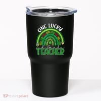 One Lucky 2nd Grade Teacher St Patricks Day Teacher Rainbow Tumbler thumb 0