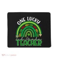 One Lucky 2nd Grade Teacher St Patricks Day Teacher Rainbow Mousepad thumb 0