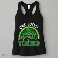 One Lucky 2nd Grade Teacher St Patricks Day Teacher Rainbow Women's Tank Top thumb 3