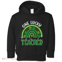 One Lucky 2nd Grade Teacher St Patricks Day Teacher Rainbow Toddler Hoodie thumb 0