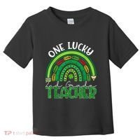 One Lucky 2nd Grade Teacher St Patricks Day Teacher Rainbow Toddler T-Shirt thumb 0