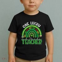 One Lucky 2nd Grade Teacher St Patricks Day Teacher Rainbow Toddler T-Shirt thumb 2
