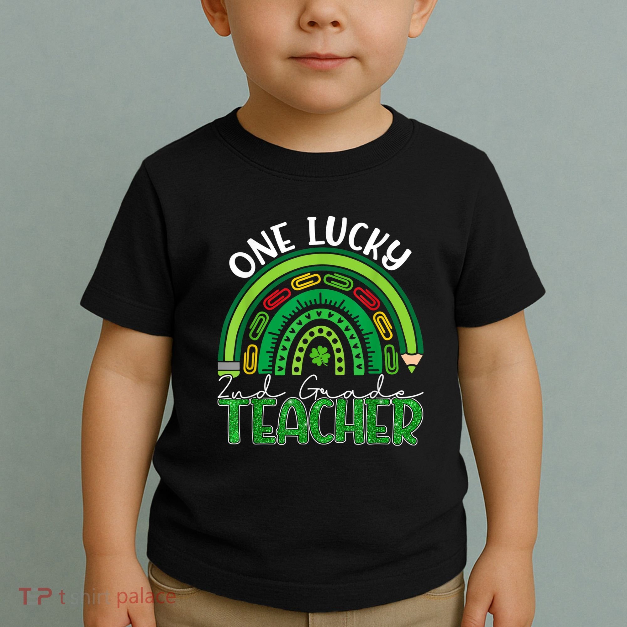 One Lucky 2nd Grade Teacher St Patricks Day Teacher Rainbow Toddler T-Shirt
