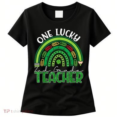 One Lucky 2nd Grade Teacher St Patricks Day Teacher Rainbow Women's T-Shirt