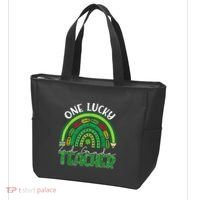 One Lucky 2nd Grade Teacher St Patricks Day Teacher Rainbow Tote Bag thumb 3