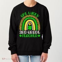 One Lucky 3rd Grade Teacher Leopard Rainbow St. Patricks Women's Sweatshirt thumb 0