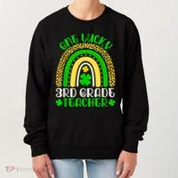 One Lucky 3rd Grade Teacher Leopard Rainbow St. Patricks Women's Sweatshirt thumb 0