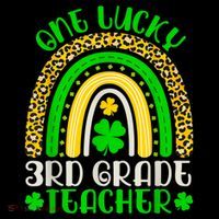 One Lucky 3rd Grade Teacher Leopard Rainbow St. Patricks Doggie Tank thumb 4