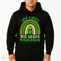 One Lucky 3rd Grade Teacher Leopard Rainbow St. Patricks Hoodie thumb 2