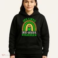 One Lucky 3rd Grade Teacher Leopard Rainbow St. Patricks Hoodie thumb 5