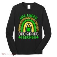 One Lucky 3rd Grade Teacher Leopard Rainbow St. Patricks Long Sleeve Shirt thumb 0
