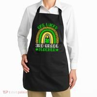 One Lucky 3rd Grade Teacher Leopard Rainbow St. Patricks Apron thumb 2
