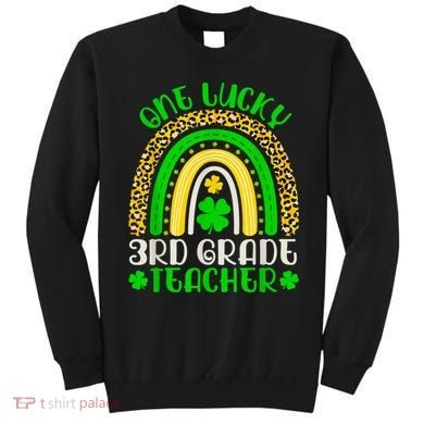 One Lucky 3rd Grade Teacher Leopard Rainbow St. Patricks Sweatshirt