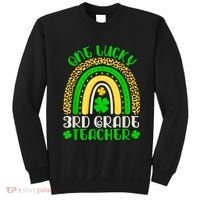One Lucky 3rd Grade Teacher Leopard Rainbow St. Patricks Sweatshirt thumb 0