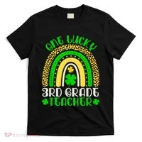 One Lucky 3rd Grade Teacher Leopard Rainbow St. Patricks T-Shirt thumb 0