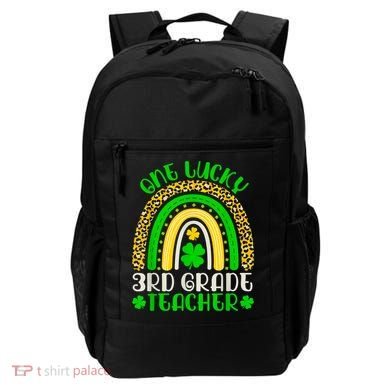 One Lucky 3rd Grade Teacher Leopard Rainbow St. Patricks Backpack