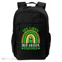 One Lucky 3rd Grade Teacher Leopard Rainbow St. Patricks Backpack thumb 0