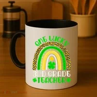 One Lucky 3rd Grade Teacher Leopard Rainbow St. Patricks Coffee Mug thumb 4
