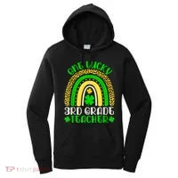 One Lucky 3rd Grade Teacher Leopard Rainbow St. Patricks Women's Hoodie thumb 0