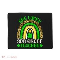 One Lucky 3rd Grade Teacher Leopard Rainbow St. Patricks Mousepad thumb 0