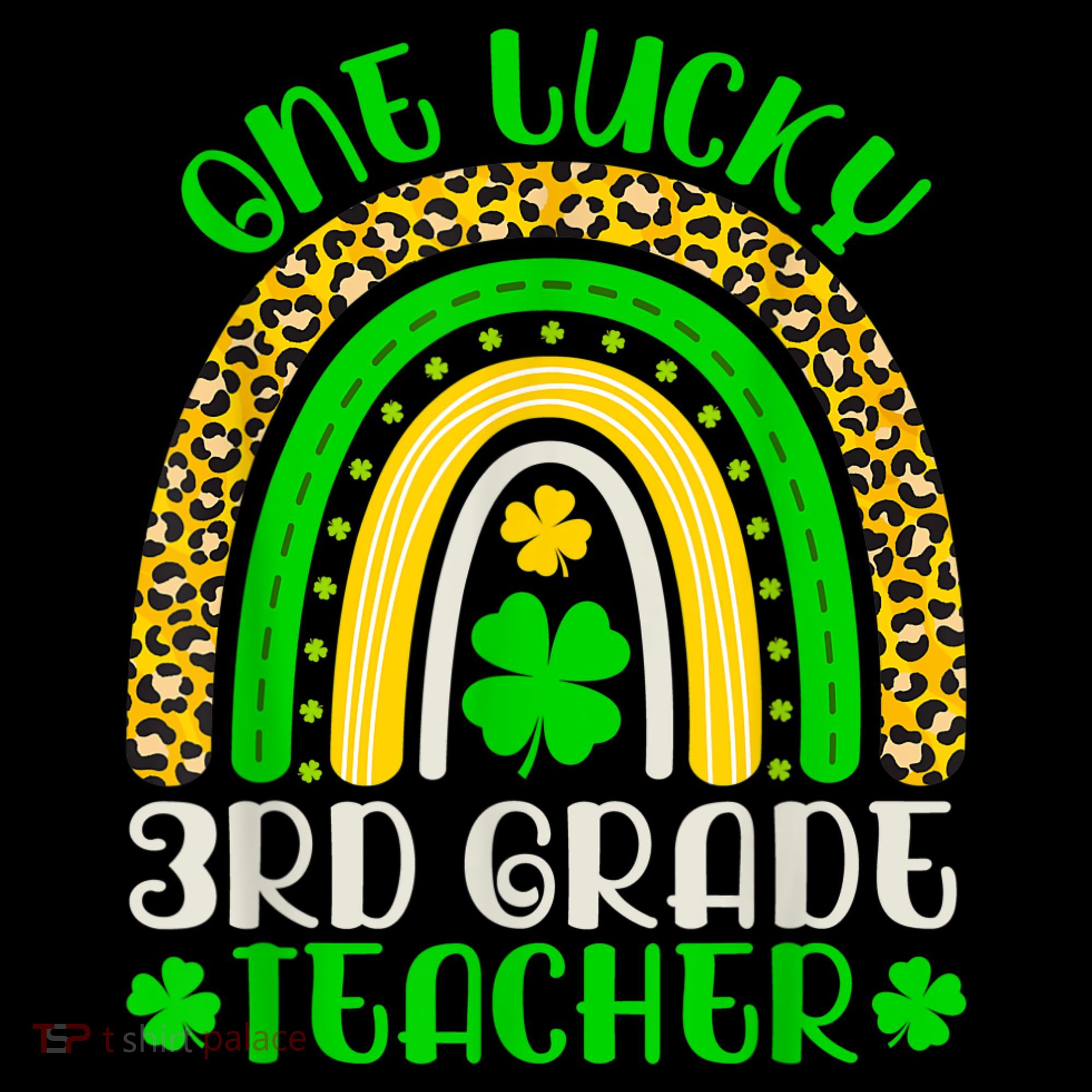 One Lucky 3rd Grade Teacher Leopard Rainbow St. Patricks Ornament