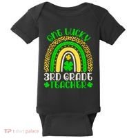 One Lucky 3rd Grade Teacher Leopard Rainbow St. Patricks Baby Bodysuit thumb 0