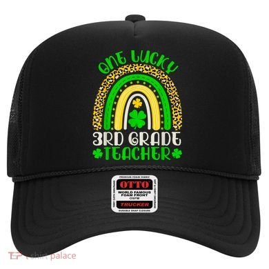 One Lucky 3rd Grade Teacher Leopard Rainbow St. Patricks Hat