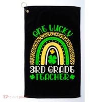 One Lucky 3rd Grade Teacher Leopard Rainbow St. Patricks Golf Towel thumb 0