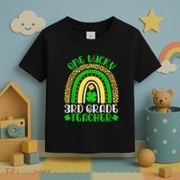 One Lucky 3rd Grade Teacher Leopard Rainbow St. Patricks Toddler T-Shirt thumb 3