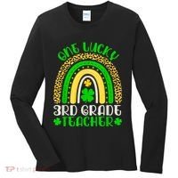 One Lucky 3rd Grade Teacher Leopard Rainbow St. Patricks Women's Long Sleeve Shirt thumb 0