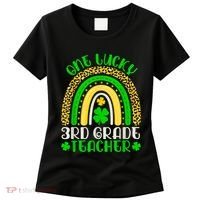 One Lucky 3rd Grade Teacher Leopard Rainbow St. Patricks Women's T-Shirt thumb 0