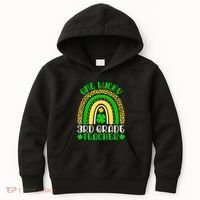 One Lucky 3rd Grade Teacher Leopard Rainbow St. Patricks Kids Hoodie thumb 0