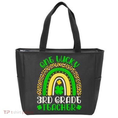 One Lucky 3rd Grade Teacher Leopard Rainbow St. Patricks Tote Bag