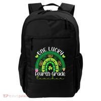 One Lucky 4th Grade Teacher Rainbow St Patrick Day Women Backpack thumb 0