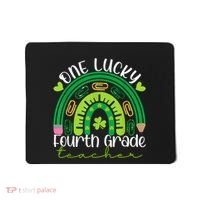 One Lucky 4th Grade Teacher Rainbow St Patrick Day Women Mousepad thumb 0