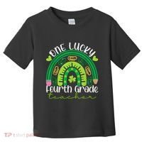One Lucky 4th Grade Teacher Rainbow St Patrick Day Women Toddler T-Shirt thumb 0