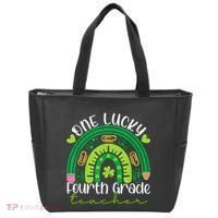 One Lucky 4th Grade Teacher Rainbow St Patrick Day Women Tote Bag thumb 0