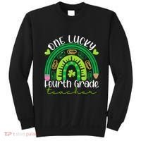 One Lucky 4th Grade Teacher Rainbow St Patrick Day Sweatshirt thumb 0