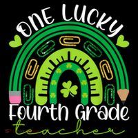 One Lucky 4th Grade Teacher Rainbow St Patrick Day Coaster thumb 2