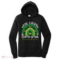 One Lucky 4th Grade Teacher Rainbow St Patrick Day Women's Hoodie thumb 0