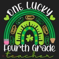 One Lucky 4th Grade Teacher Rainbow St Patrick Day Tumbler thumb 3