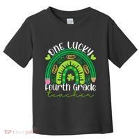 One Lucky 4th Grade Teacher Rainbow St Patrick Day Toddler T-Shirt thumb 0