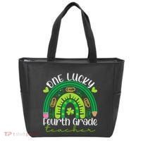 One Lucky 4th Grade Teacher Rainbow St Patrick Day Tote Bag thumb 0
