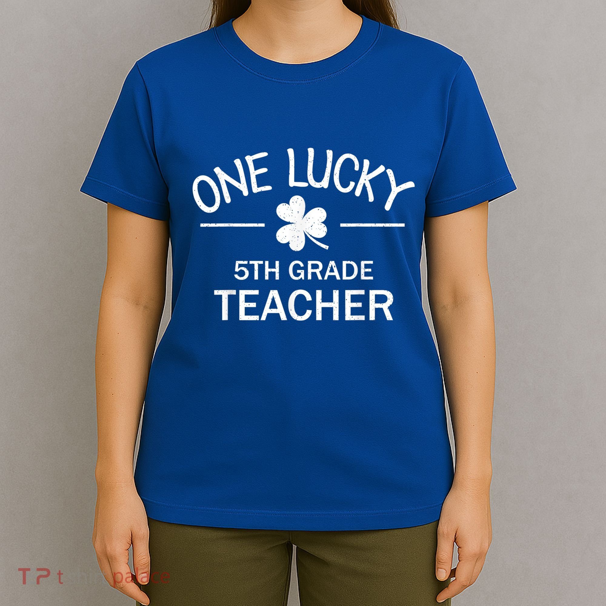 One Lucky 5th Grade Teacher Matching St Patricks Day Gift T-Shirt