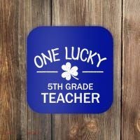 One Lucky 5th Grade Teacher Matching St Patricks Day Gift Coaster thumb 0