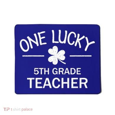 One Lucky 5th Grade Teacher Matching St Patricks Day Gift Mousepad