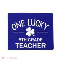 One Lucky 5th Grade Teacher Matching St Patricks Day Gift Mousepad thumb 0