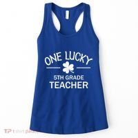 One Lucky 5th Grade Teacher Matching St Patricks Day Gift Women's Tank Top thumb 0