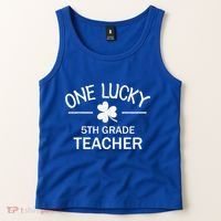 One Lucky 5th Grade Teacher Matching St Patricks Day Gift Tank Top thumb 2